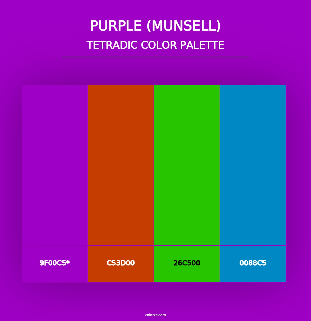 Purple (Munsell) - Tetradic Color Palette