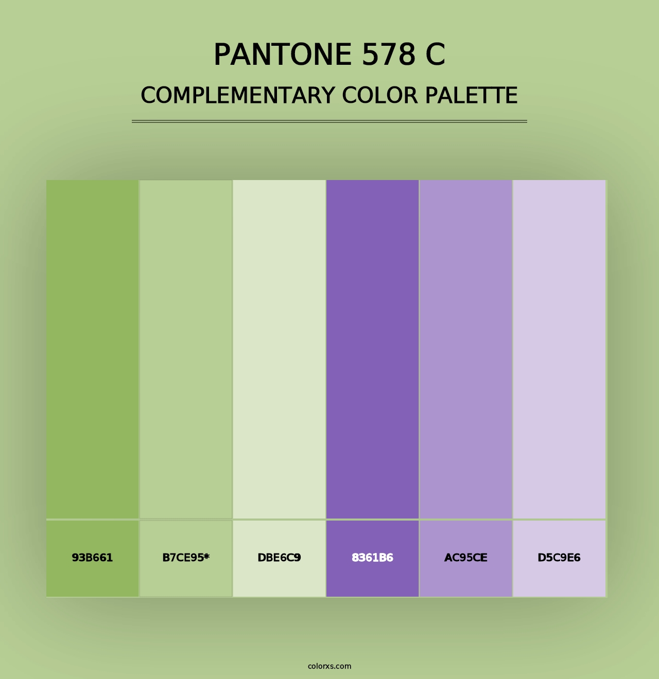 PANTONE 578 C - Complementary Color Palette