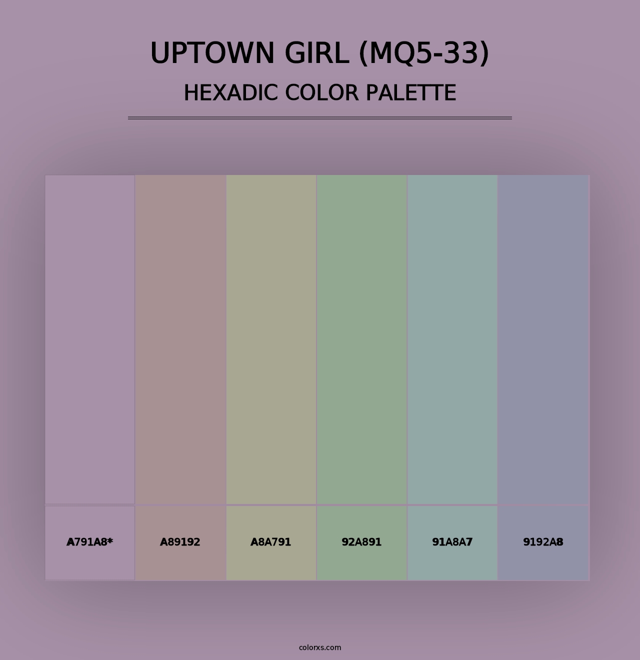 Uptown Girl (MQ5-33) - Hexadic Color Palette