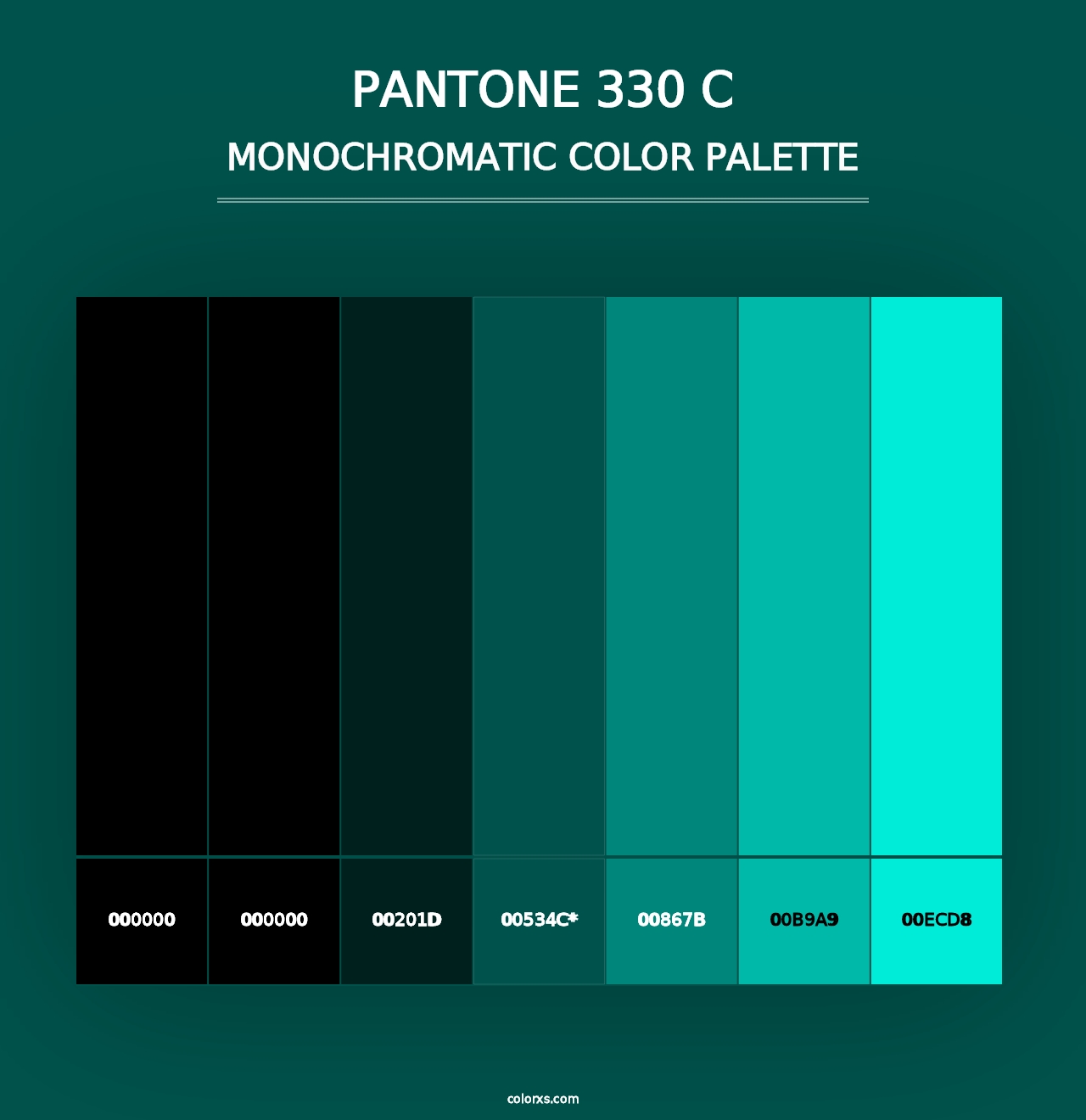 PANTONE 330 C - Monochromatic Color Palette