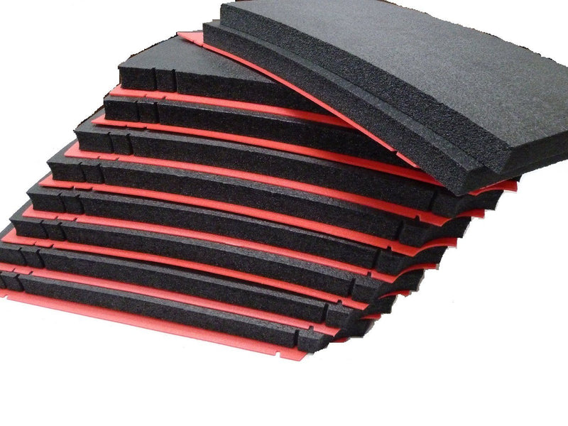 Pelican 0450 Gen1 Tool Foam Kit, 10 Black Foam Pieces, 9 Red Bottom Foam Pieces ColorCase 