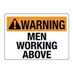 ANSI WARNING Men Working Above Sign