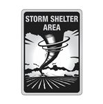 Storm Shelter Area Sign Reflective Aluminum 10"x14"