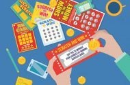 Illustration of person doing scratch cards