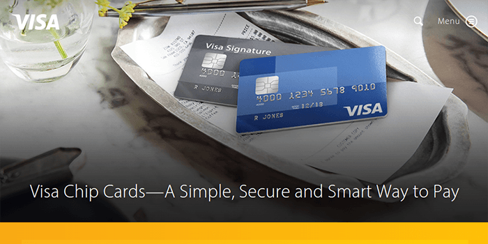 Screenshot of Visa Home Page