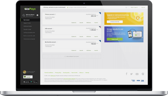 Ecopayz Casinos ecoAccount
