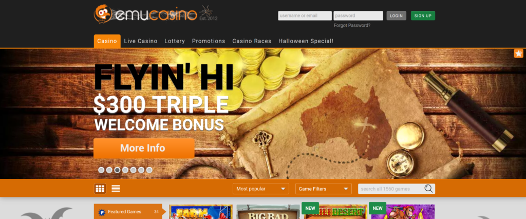 Welcome Bonus Banner 1 Emu Casino NZ