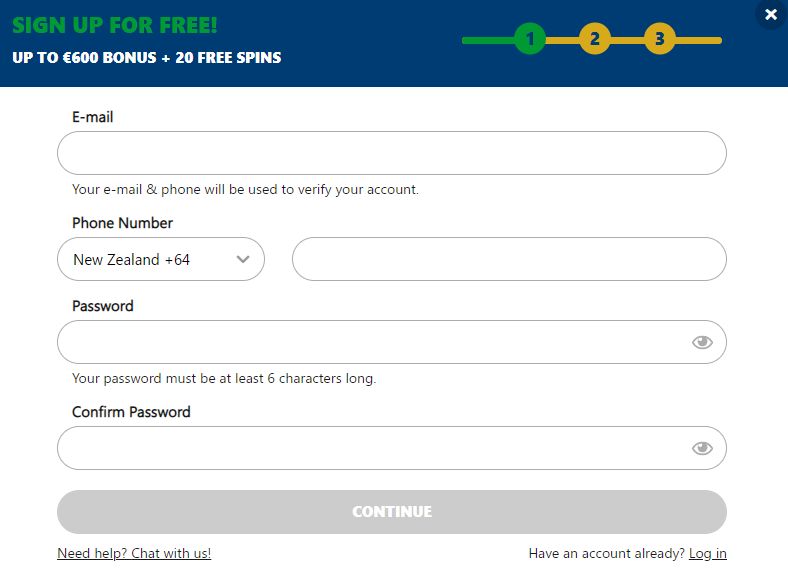 casino registration process