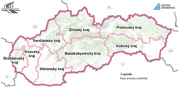 Mapa Slovenska Kraje