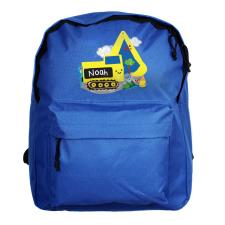 Personalised Digger Blue Backpack