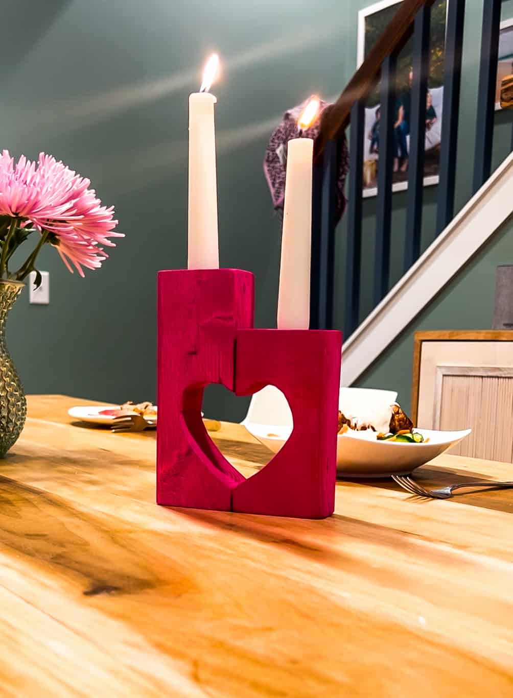 DIY wooden heart candle holder - Charleston Crafted