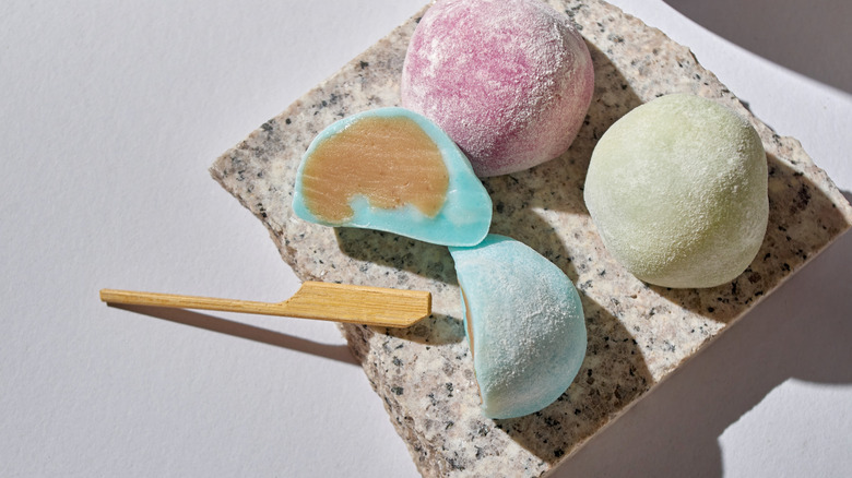 Colorful filled mochi balls