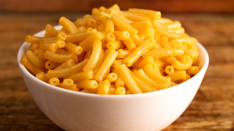 Bowl of boxed mac and cheese