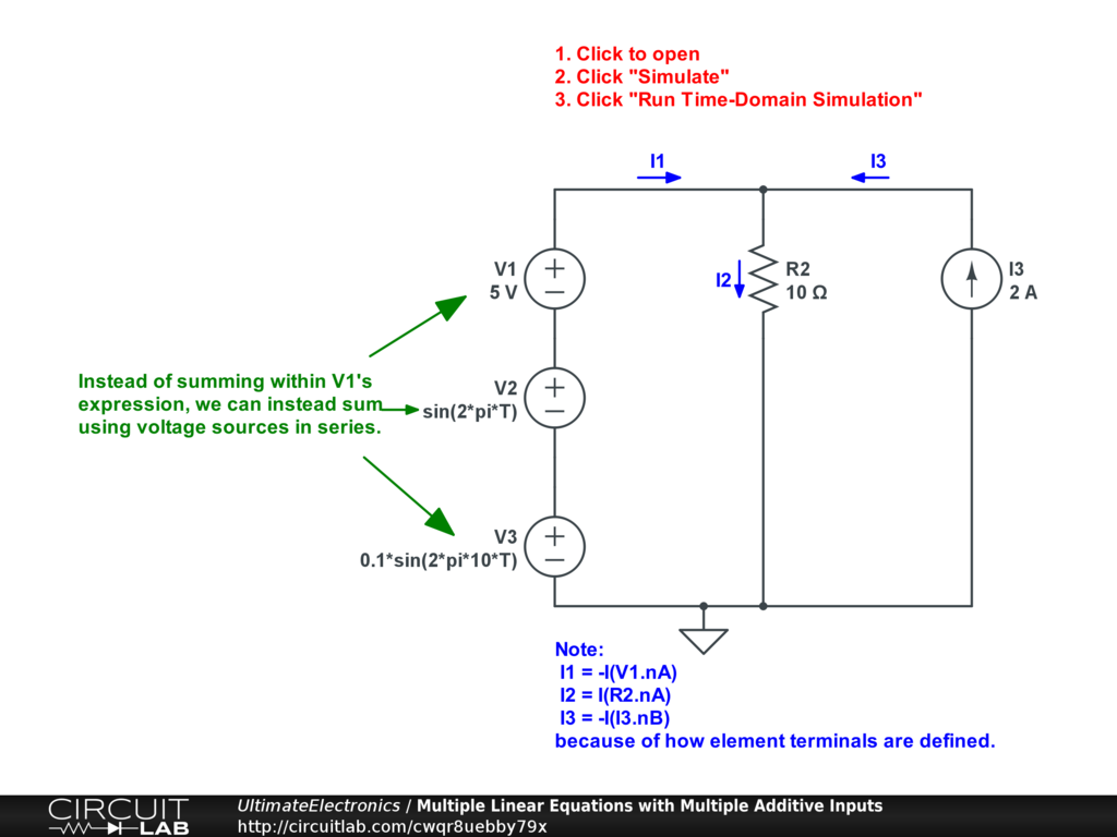 Multiple Linear Equations with Multiple Additive Inputs