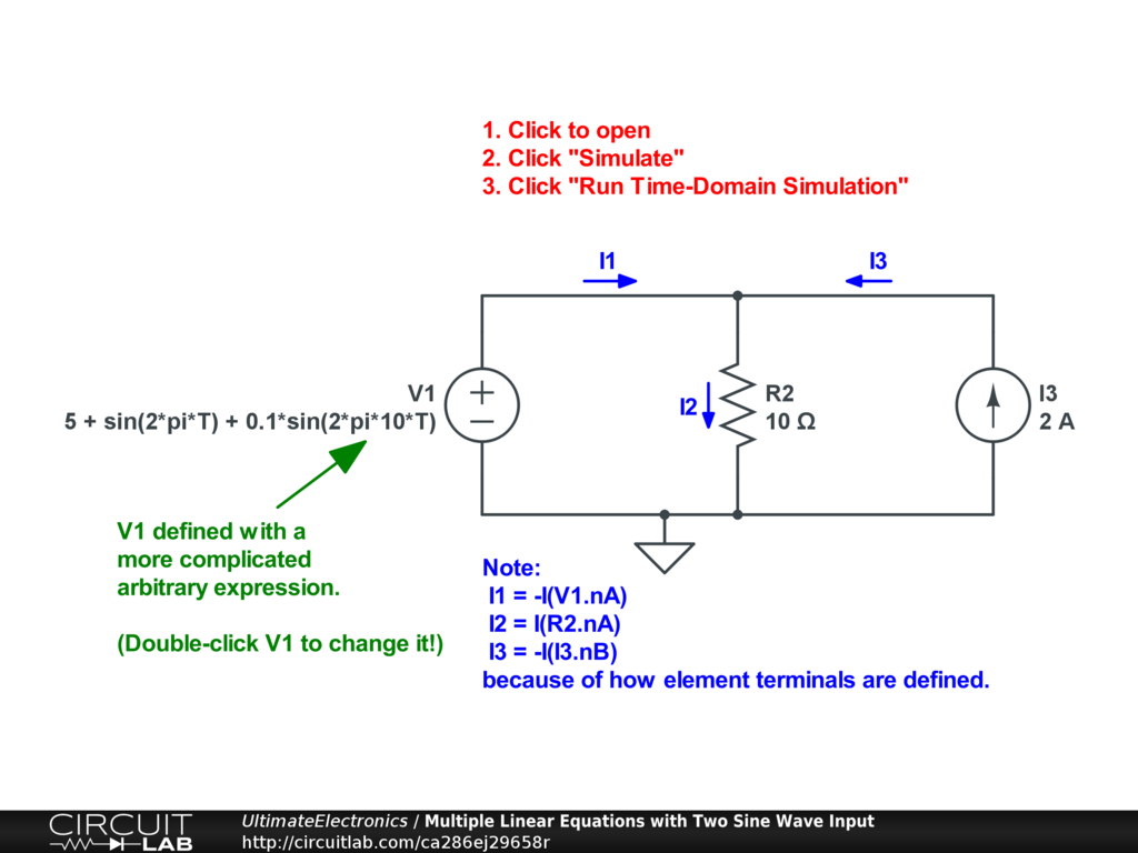 Multiple Linear Equations with Two Sine Wave Input