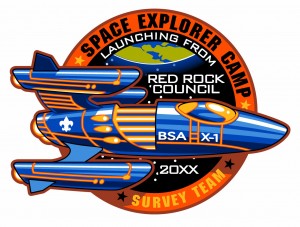 Space Explorers Camp Embroidered Patch Design Idea