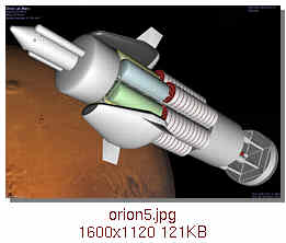 updated 10-m Orion orbiting Mars