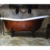 67" Cast Iron Slipper Clawfoot Tub w/Lions feet