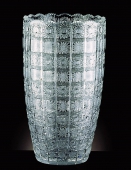 Large Hand Cut Crystal Cylinder Vase