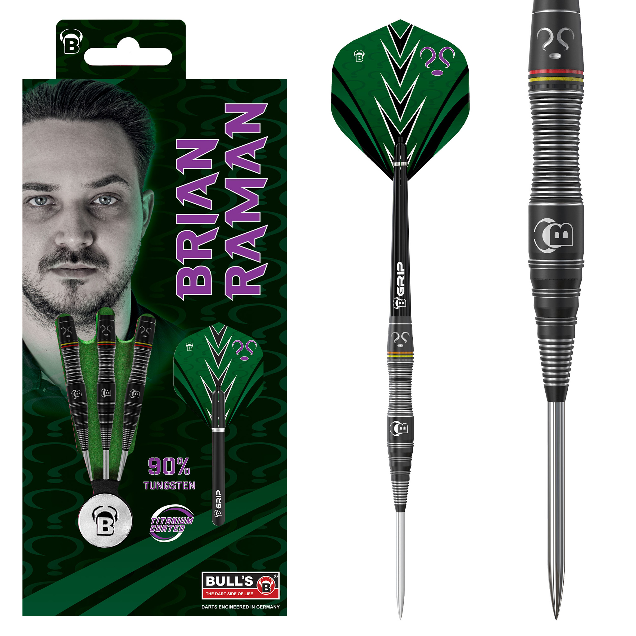 Brian Raman 'The Riddler' Darts set 90% Tungsten 