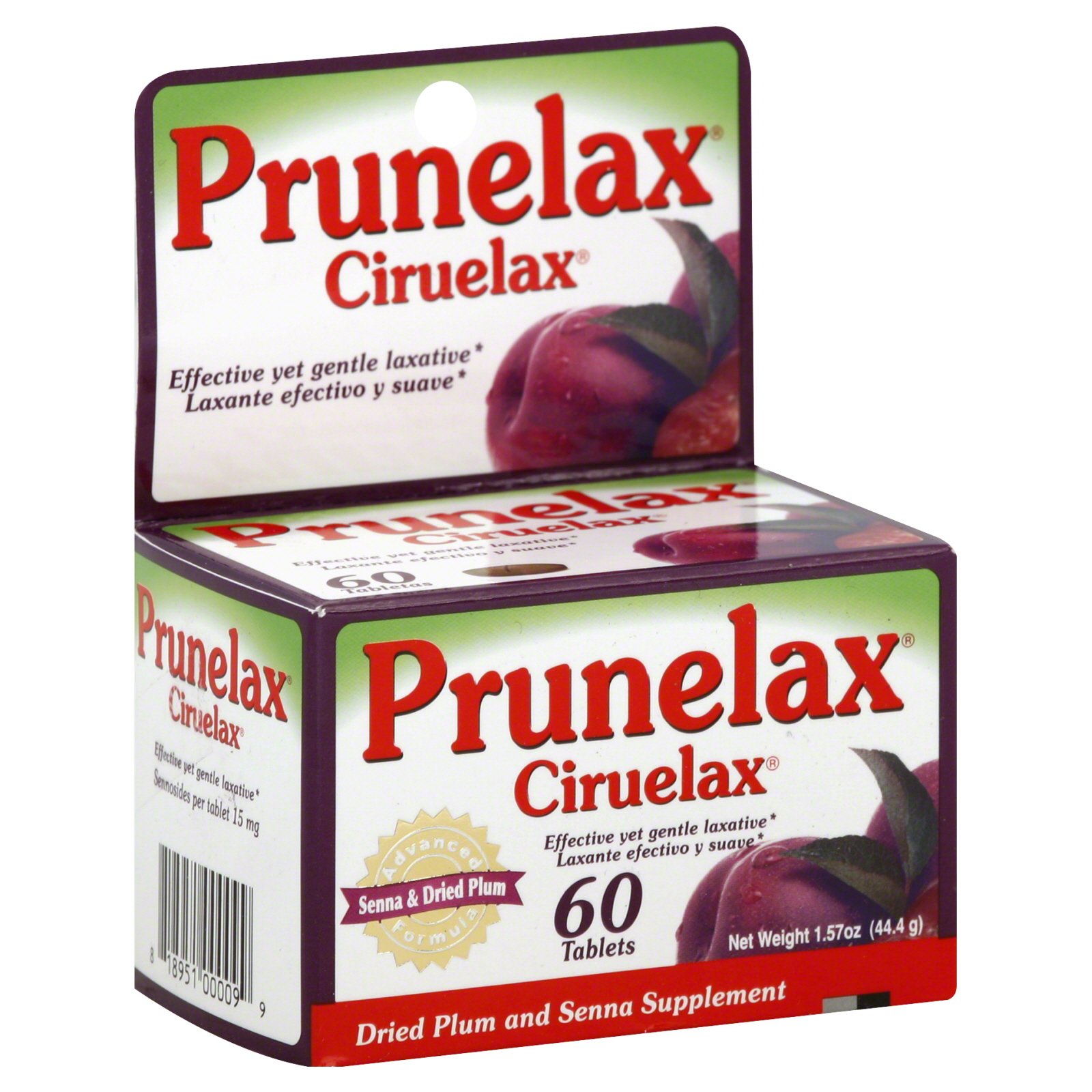 PrunelaxCiruelax Laxative Tabs, 60 ea (Pack of 10)