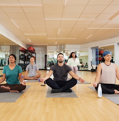 colleagues meditating 