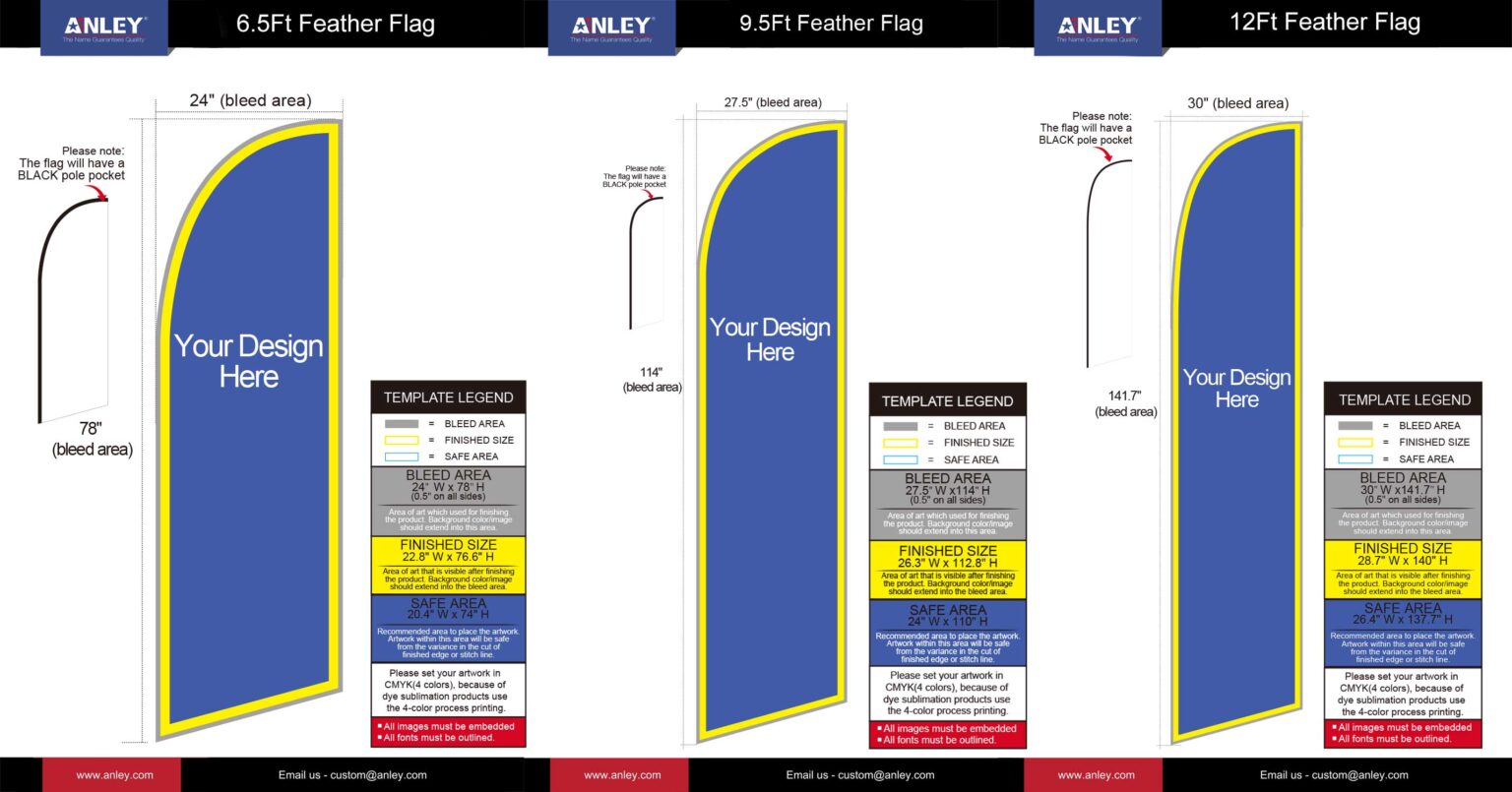 Feather flag size