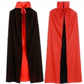 Halloween Cloak Cosplay Double Black Red Vampire Death Cape