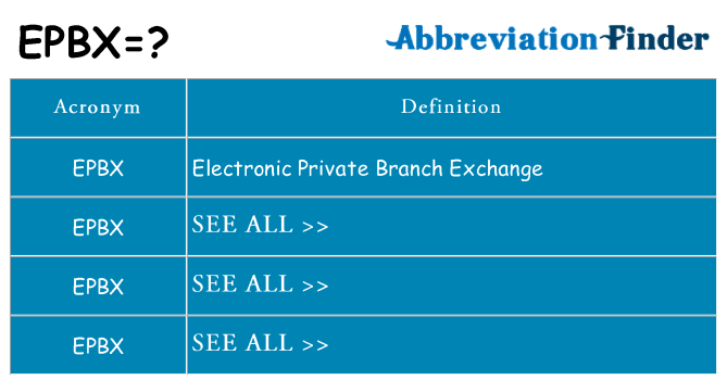 What does epbx stand for