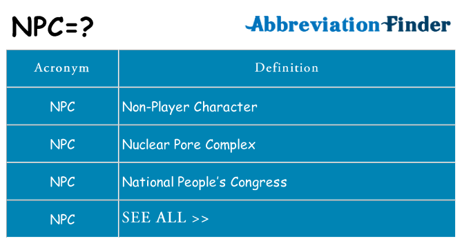 What does npc stand for