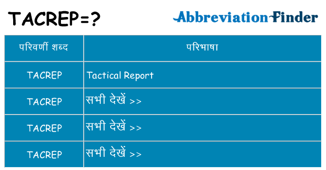 tacrep का क्या अर्थ है