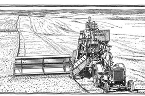 Illustration of Deere harvester