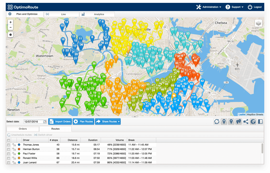 route planning interface