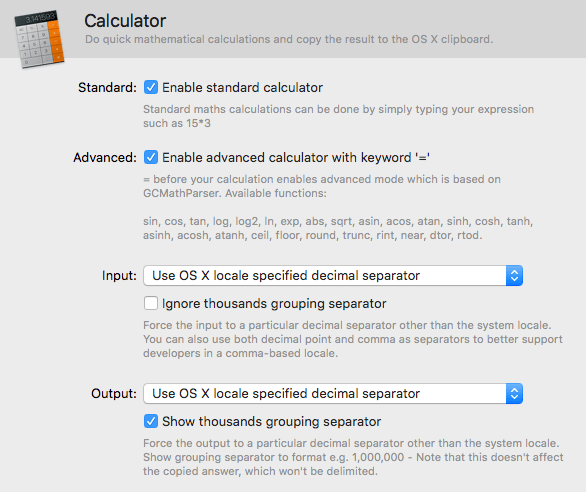 Calculator Preferences