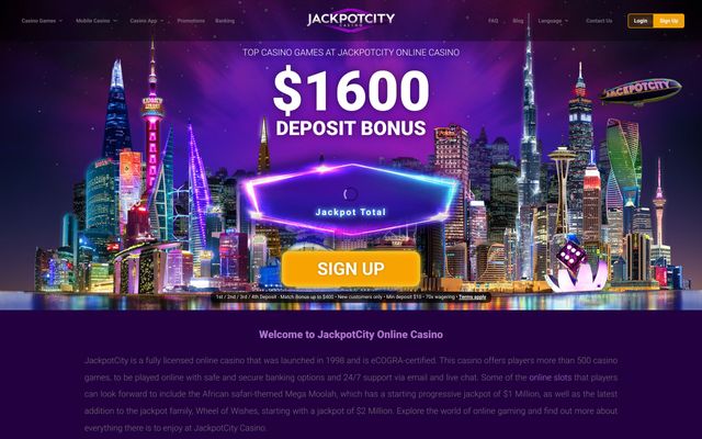 Jackpot City Homepage Image