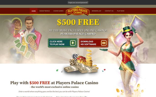 Players Palace Homepage Image