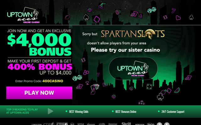 Spartan Slots Homepage Image