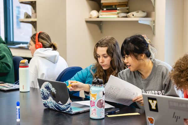 Students studying