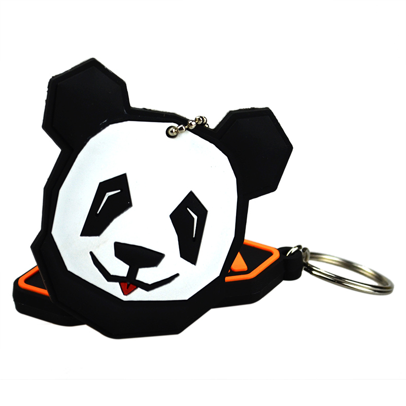 Factory Promotional Pvc Keychains Custom Designer Panda Key Ring Rubber Keychain