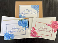 Blue and Pink Floral Ayyam-i-Ha Cards (Pack of 6)