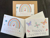 Butterflies and Rainbows Ayyam-i-Ha Cards (Pack of 6)