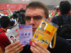 James Reynold with his Olympic passes