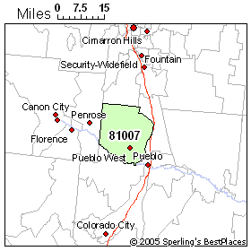 Pueblo Colorado Zip Codes Map