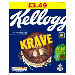 Kellogg's Krave Cookies & Cream Breakfast Cereal 6 x 375g PMP £3.49