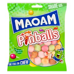 MAOAM Pinballs Fruit & Cola Flavour Chewy Sweets Sharing Bag 140g