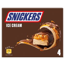 Snickers Chocolate Peanut Ice Cream Bars 4pack (4 x 45.6g)