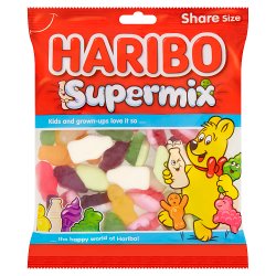 HARIBO Supermix Fruit & Milk Flavoured Jelly & Foam Sweets Sharing Bag 160g