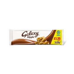 Galaxy Ripple Milk Chocolate Snack Bars Multipack £1.35 PMP 3 x 30g