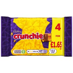 Cadbury Crunchie Chocolate Bar 4 Pack Multipack £1.65 PMP 104.4g