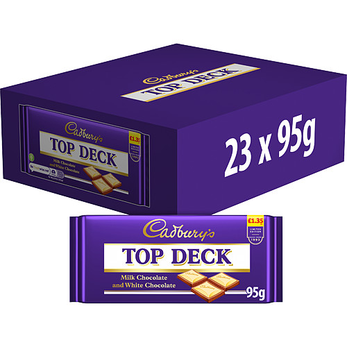 Cadbury's Limited Edition Top Deck Milk Chocolate and White Chocolate 95g PMP £1.35